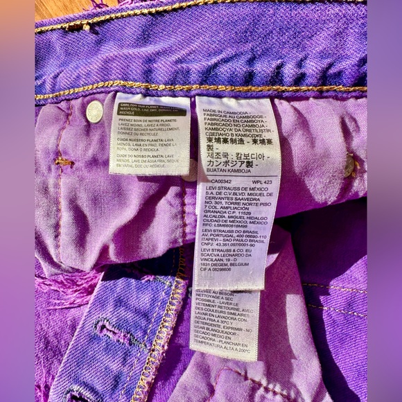 Levi’s PURPLE 501 button fly jean shorts - Picture 13 of 14